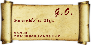 Gerendás Olga névjegykártya